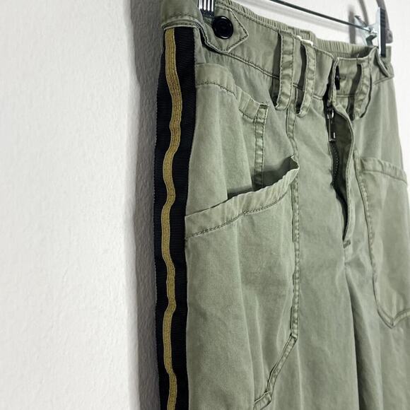 ZADIG & VOLTAIRE PAMELA COTTON TROUSER STRIPE GREEN PANTS SIZE 40 - Picture 8 of 12